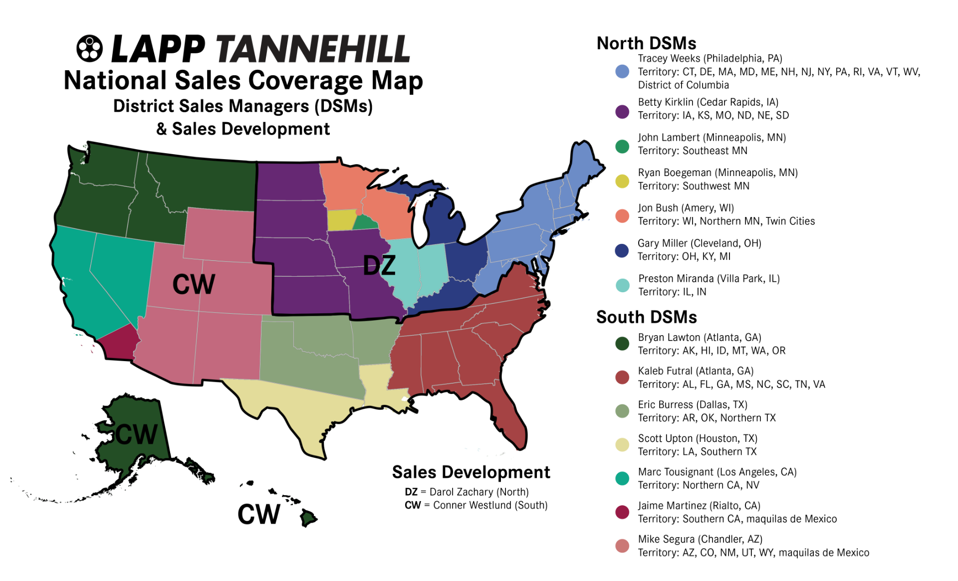 LAPP Tannehill Sales Territory Map